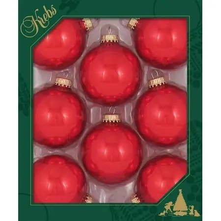 Seamless Glass Ball Ornaments, 2 5/8 Inch, Candy Apple Red