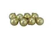 Set Of 8 Designer Seamless Karat Gold Shiny Glass Ball Christmas Ornaments 2.5 Inches