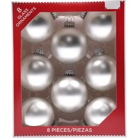 Christmas By Krebs Seamless Glass Christmas Ornament Sterling Silver 2.625 Inches
