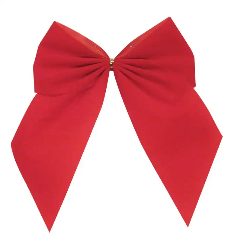 Holiday Trims Christmas Bow Red Velvet 11 Inch 1 Pk