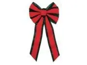 Large 12" X 26" Red And Green Indoor/outdoor Velveteen 6 Loop Christmas Bow