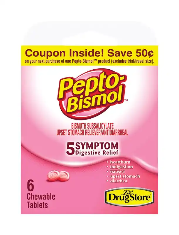 Pepto Bismol Lil Drugstore Upset Stomach Reliever 6 Ct 6 Pk