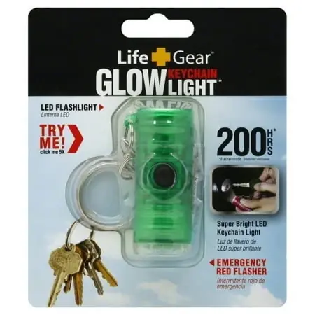 Glow Led Flashlight Keychain - Compact Green Led Light Model Lg140