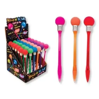 Bump-n-blink Light Up Pen With Display Case Of 72 - Flashing Light Bulb Design