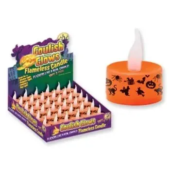 Goulish Glows Flameless Candle With Lite Up Display Case Of 72