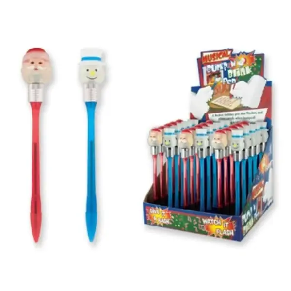 706486 Holiday Bump & Blink Flashing Musical Pen Case Of 72