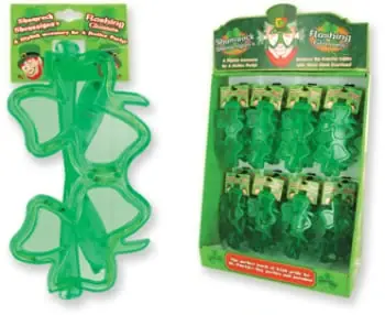 St. Patrick‘s Day Flashing Light Up Shamrock Glasses - Case Of 24