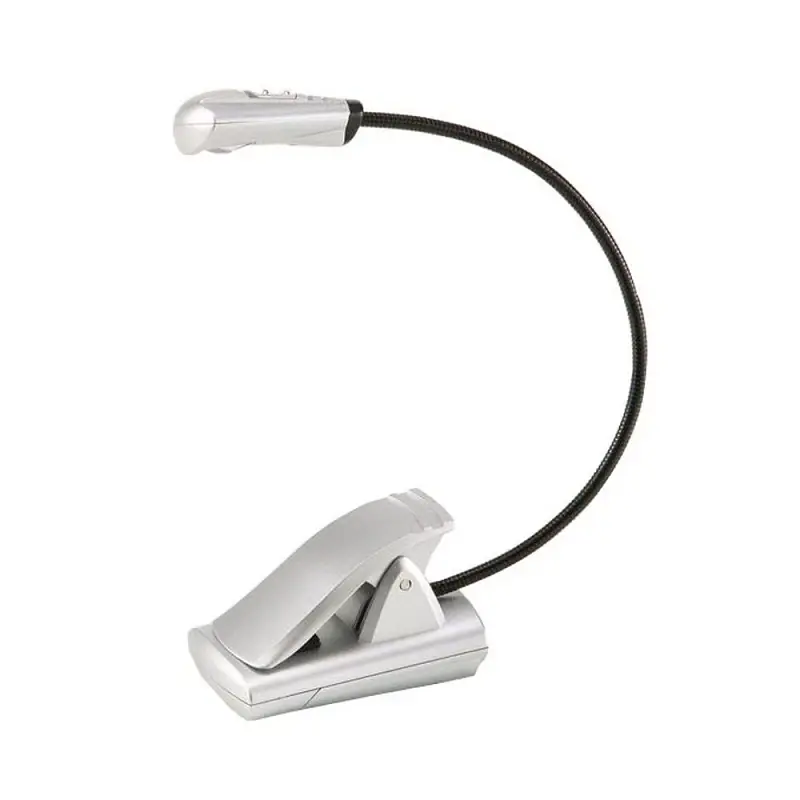 Silver Led Battery Operated Clip-on Reading Light - Model 20010-301
