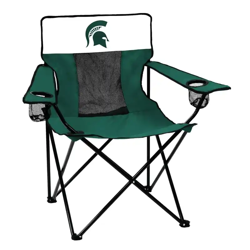 Logo Brands Elite Michigan State Spartans Green/white Canvas Folding Chair Model 172-12e