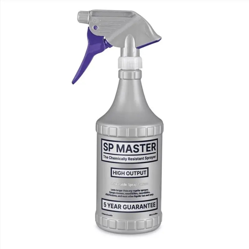 32 Oz Gray Spray Bottle With Blue Handle For Cleaning