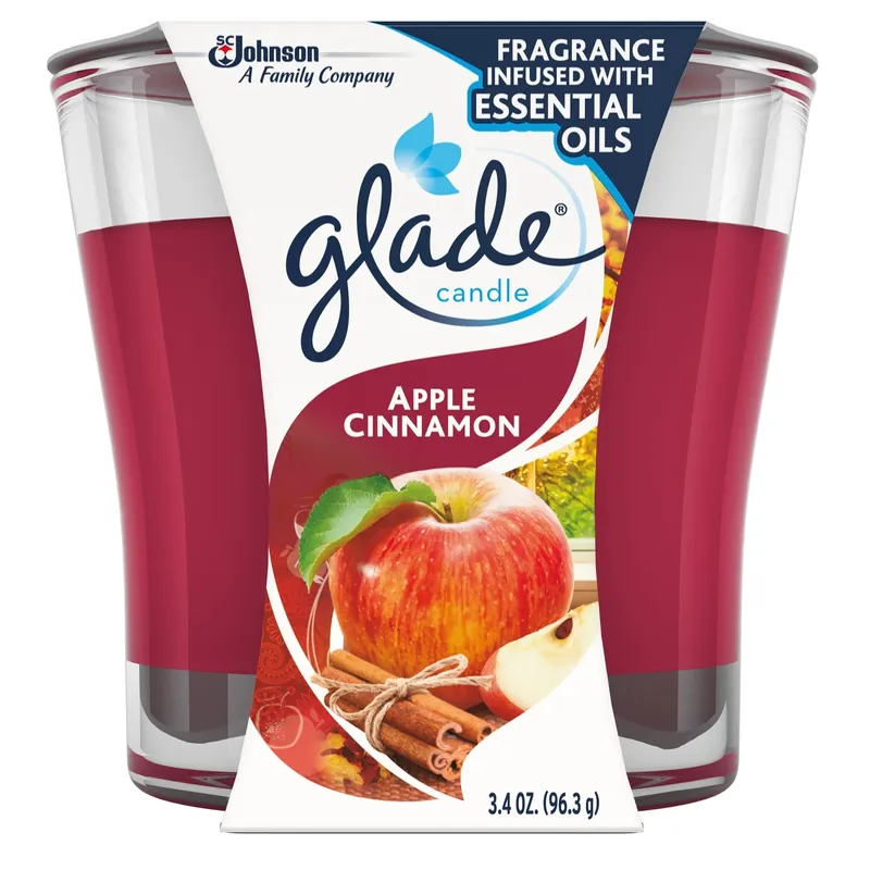 Apple Cinnamon Scented Wax Candle, 4 Oz.