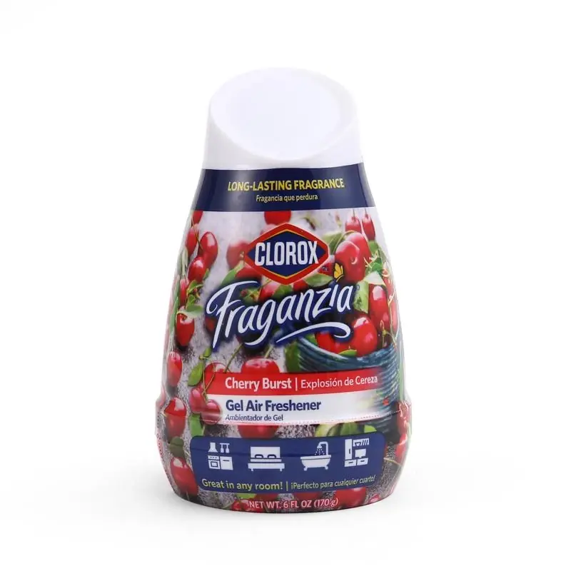 Clorox Fraganzia Cherry Burst Scent Gel Air Freshener 6 Oz Bottle