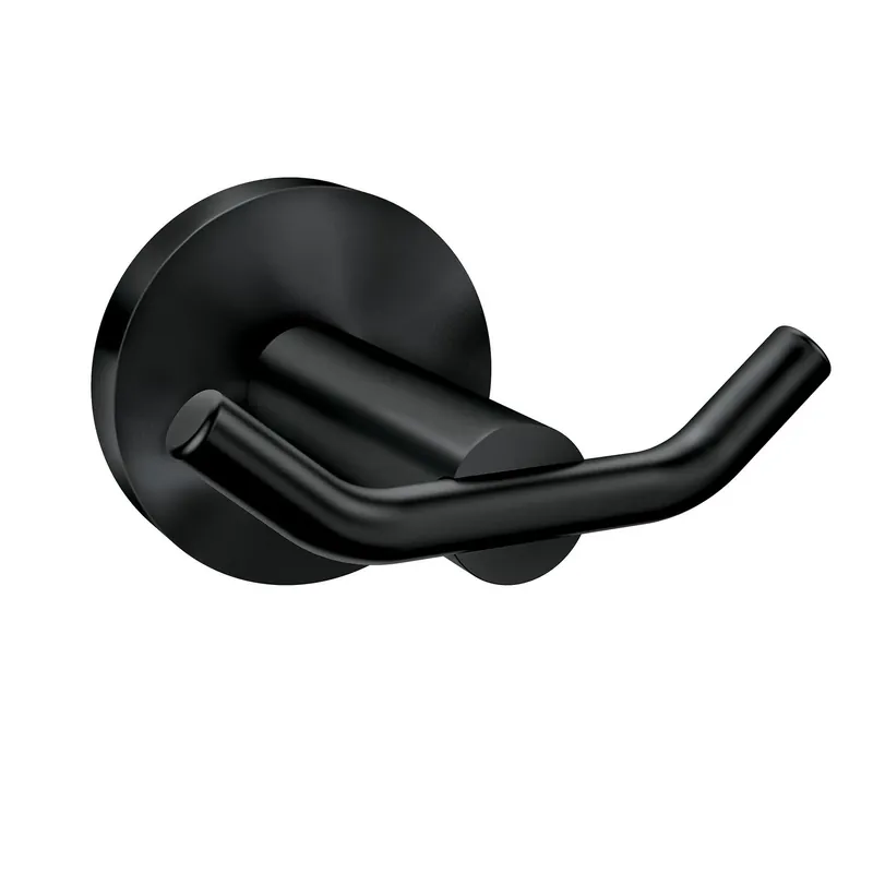Arlys Matte Black Double Robe Hook 2.875 In. W X 3 In. L Model Y5703bl