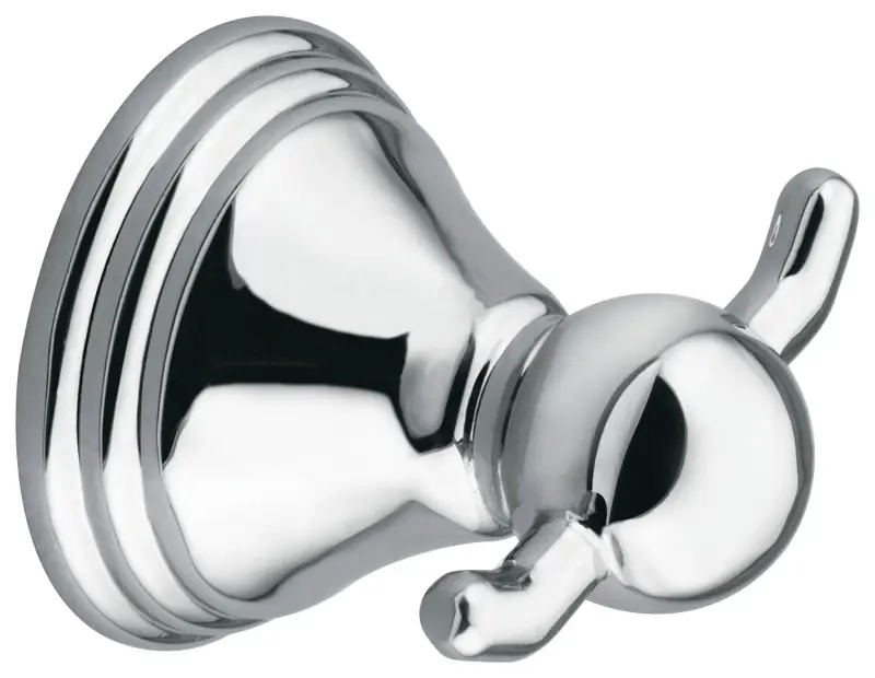 Preston Double Robe Hook, Chrome - 2 Hooks, Die-cast Zinc, 30 Lb Capacity