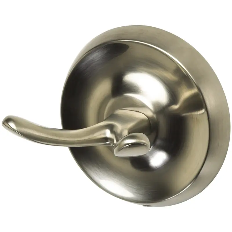Oakbrook Collection Small Brushed Nickel Zinc 2 In. L Double Hook 30 Lb 1 Pk