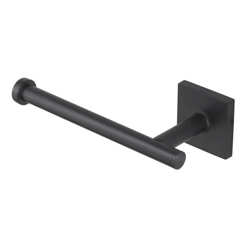 OakBrook Matte Black Die‑Cast Zinc Surface‑Mount Toilet Paper Holder
