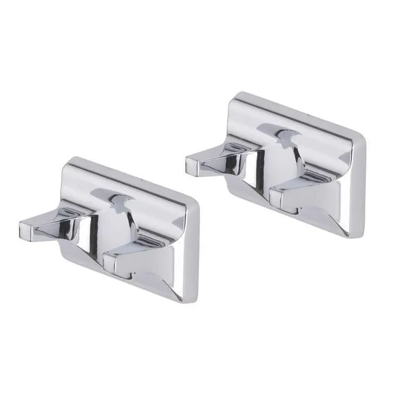 OakBrook Collection Chrome Double Robe Hook – Polished Silver Wall‑Mounted Pair