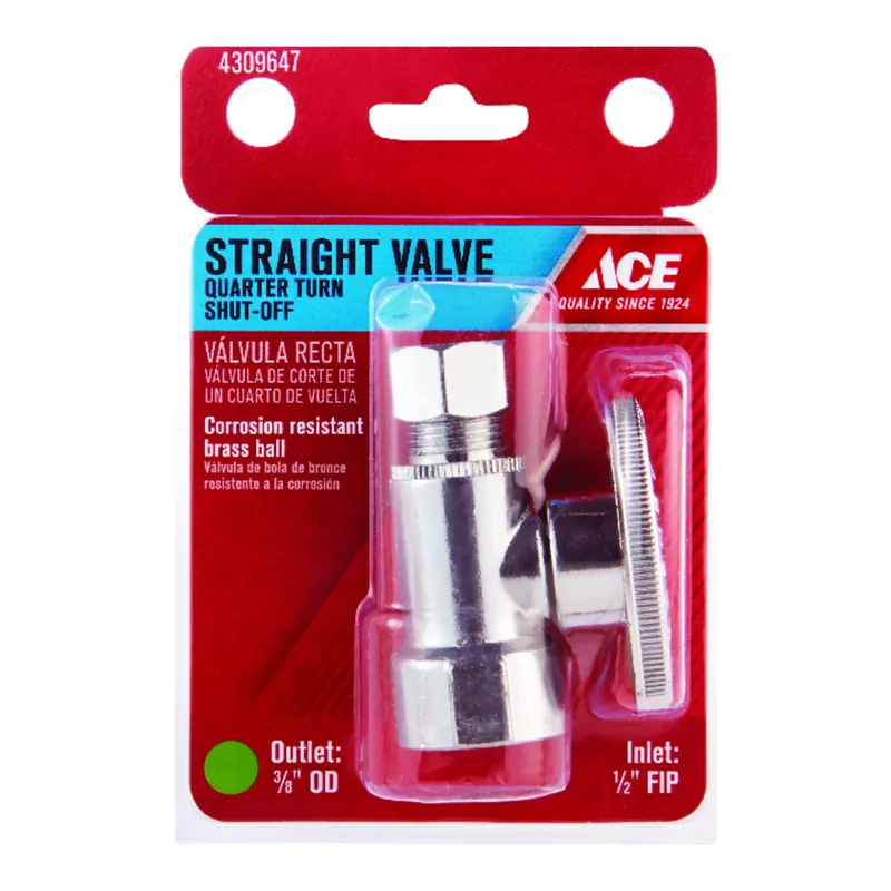 Fip Compression Brass Straight Stop Valve With PTFE Seats And Chrome Plating