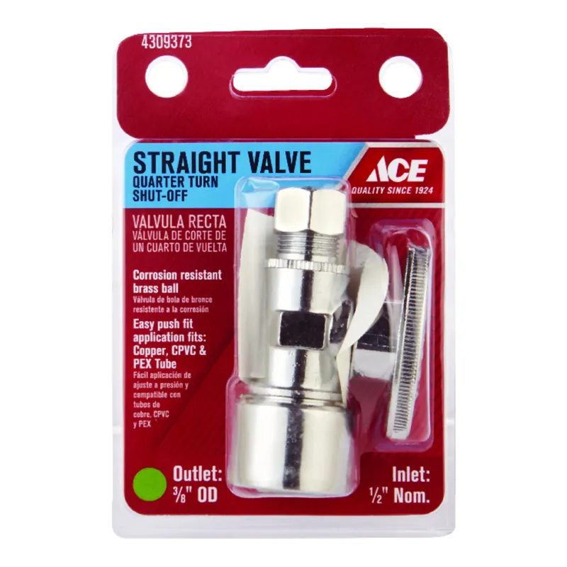 Push Fit Compression Brass Straight Stop Valve With Chrome Plated Finish
