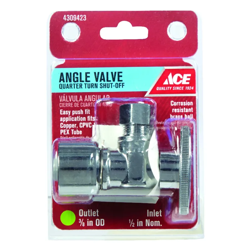 Push Fit Compression Brass Angle Stop Valve With Chrome Plated Finish