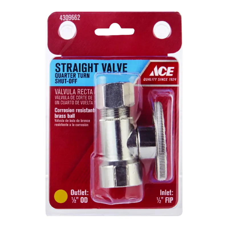 Fip Compression Brass Straight Stop Valve With PTFE Seats - Model Ace2059lf