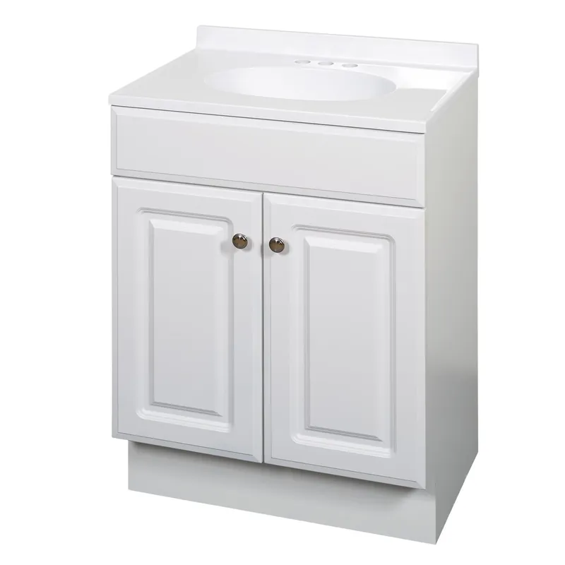 White 24 In. W X 35 In. H X 18 In. D Vanity With Cultured Marble Top