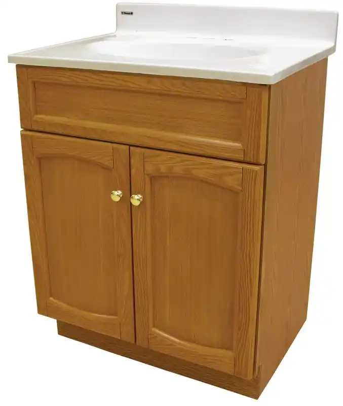 Heartland 24-inch Single Semi-gloss Brown Vanity With Cultured Marble Top