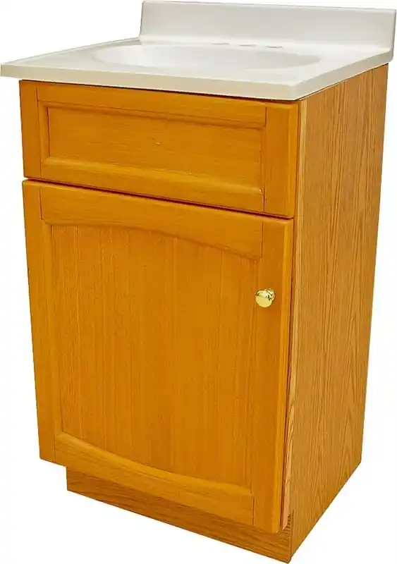 Heartland Heo1816 Single Semi-gloss Brown Vanity With Top 33.38 In. H X 19 In. W X 17 In. D