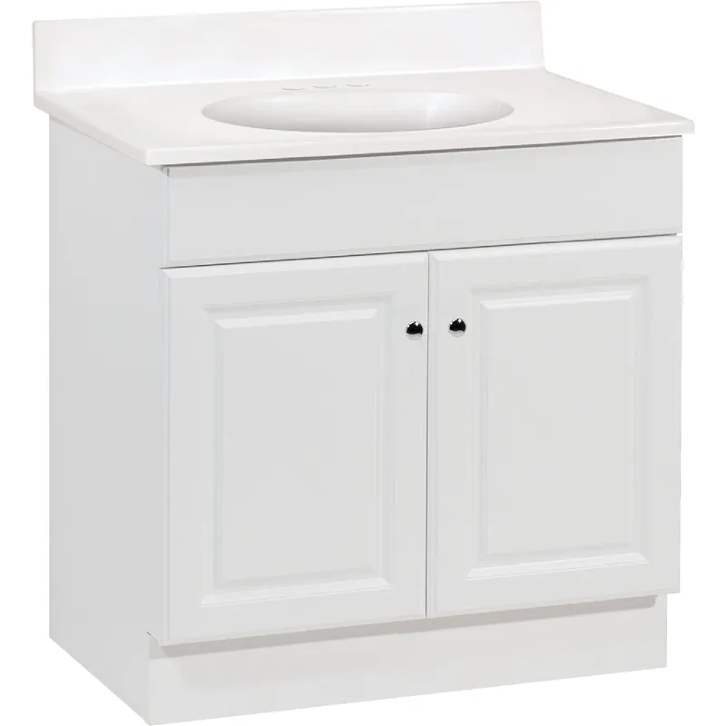 Richmond Combo Vanity, White Finish, White Cultured Marble Top, 30-In.