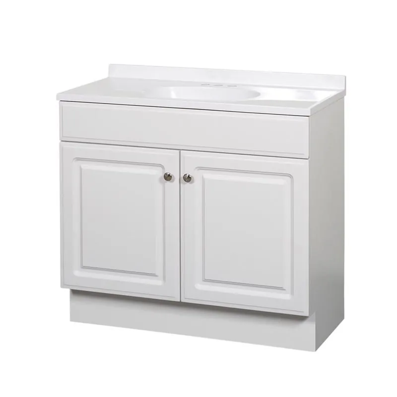 White 36 In. W X 35 In. H X 18 In. D Bathroom Vanity With Cultured Marble Top