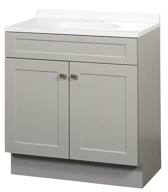 36 In. W X 35 In. H Shaker Vanity With White Cultured Marble Top