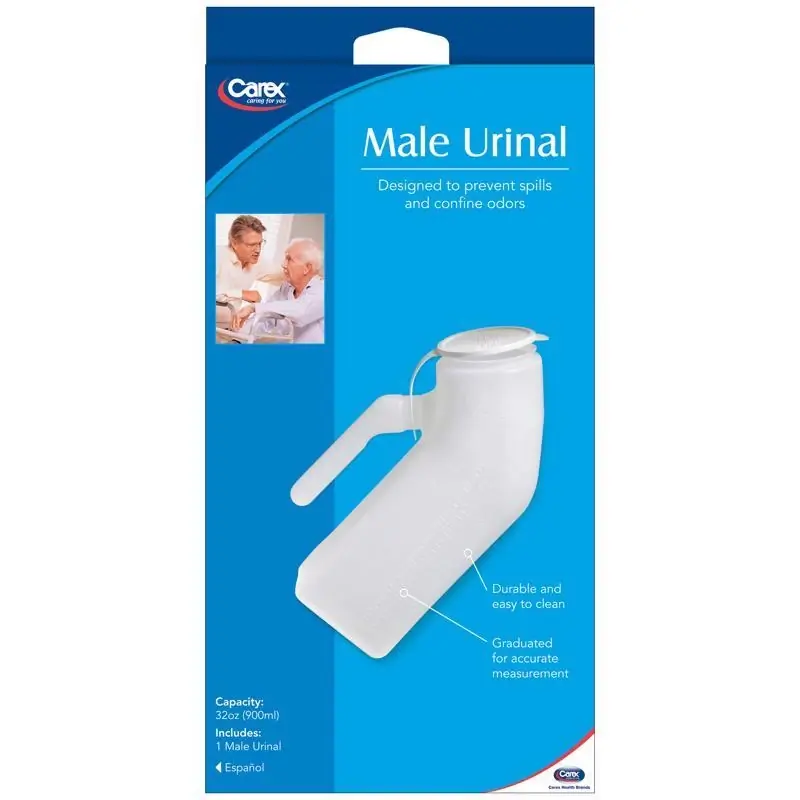 Carex Health Brands White Male Urinal 32 Oz With Cap