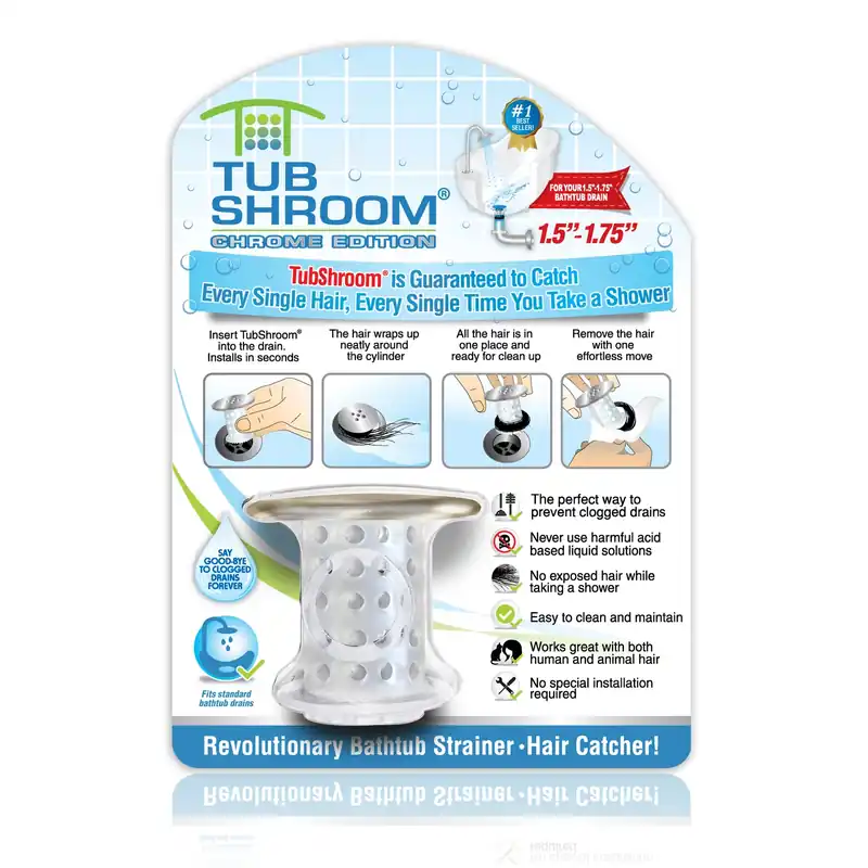 Chrome Edition 1.75 In. No Clog Drain Stopper - Hair Catcher