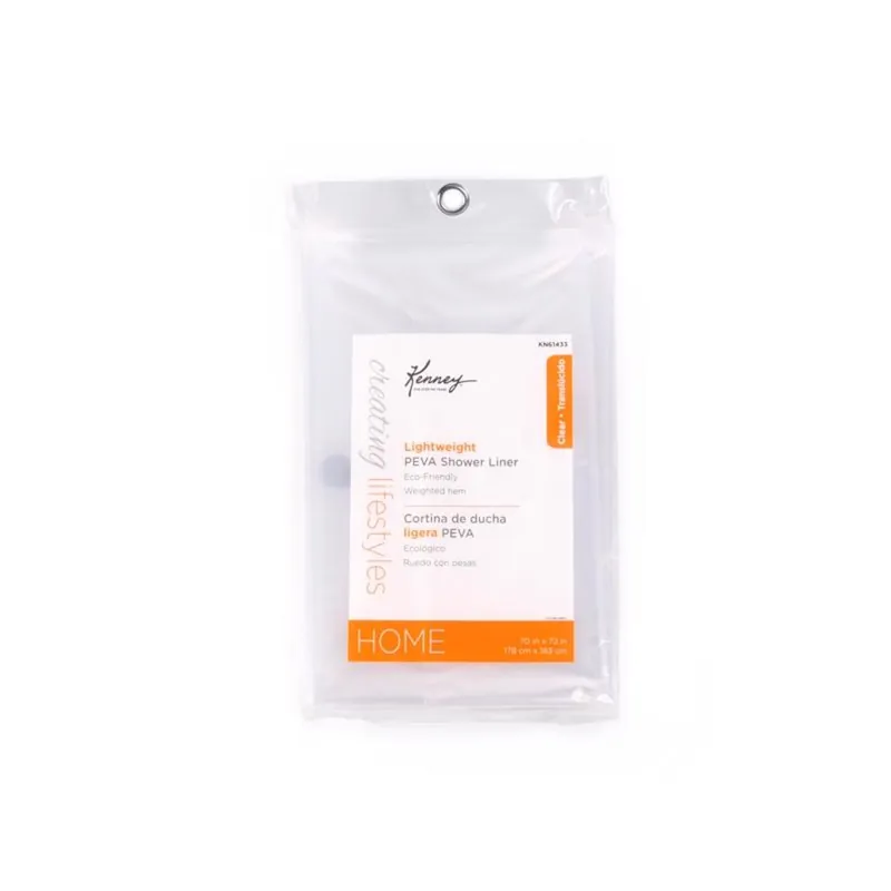72 In. H X 70 In. W Clear Peva Shower Curtain Liner With Grommets