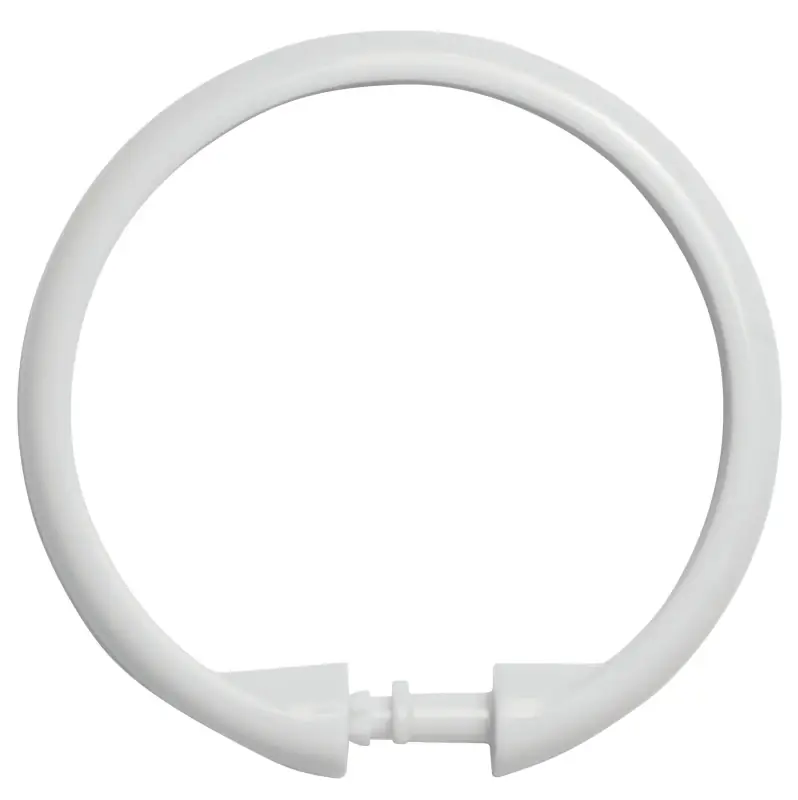 Kenney White Plastic Shower Curtain Rings 12 Pk
