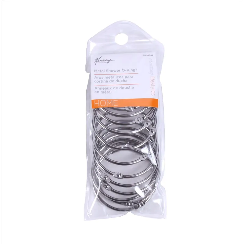 Kenney Chrome Silver Steel Shower Curtain Rings 12 Pk