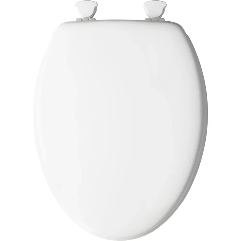 Elongated Molded Wood Toilet Seat, Easy-Clean & Change® Hinge, White