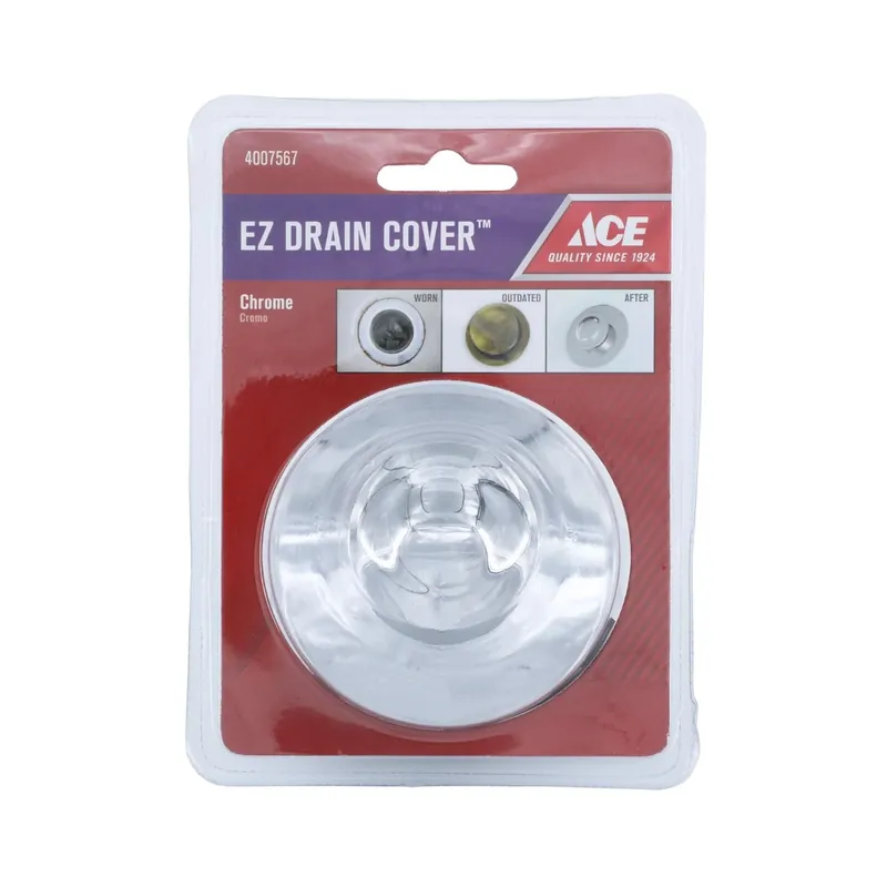 3 In. Chrome Metal Drain Cover With Touch-activated Stopper And O-rings