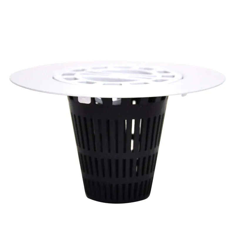 White Plastic And Stainless Steel Hair Catcher Shower Drain Cover For 3 Inch Drains