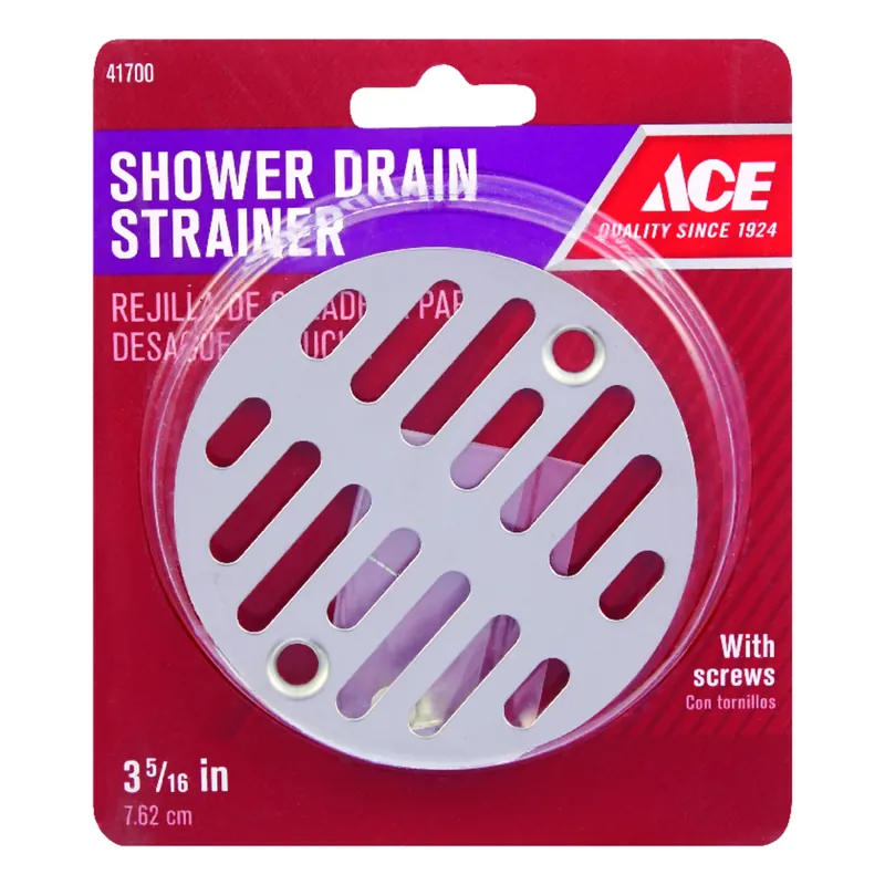 3-3/8 In. Natural Stainless Steel Shower Drain Strainer With Screws