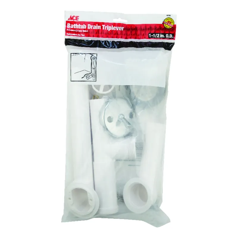 1-1/2 In. Diameter Plastic And Chrome Tub Waste And Overflow Assembly