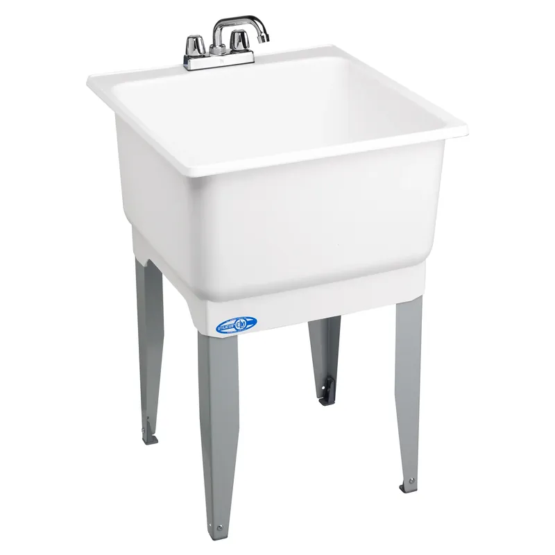 Utilatub 23 In. W X 25 In. D Single Polypropylene Laundry Tub With Faucet