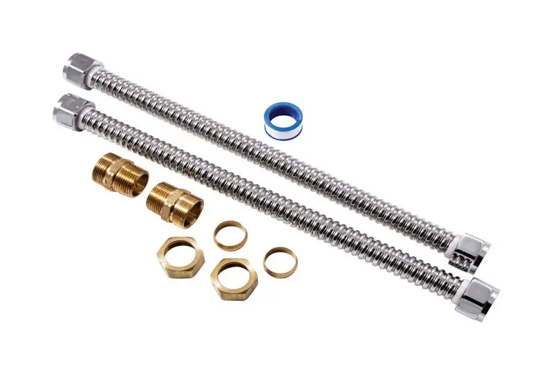 Electric Water Heater Installation Kit With Flexible Connectors And Reducer Bushings