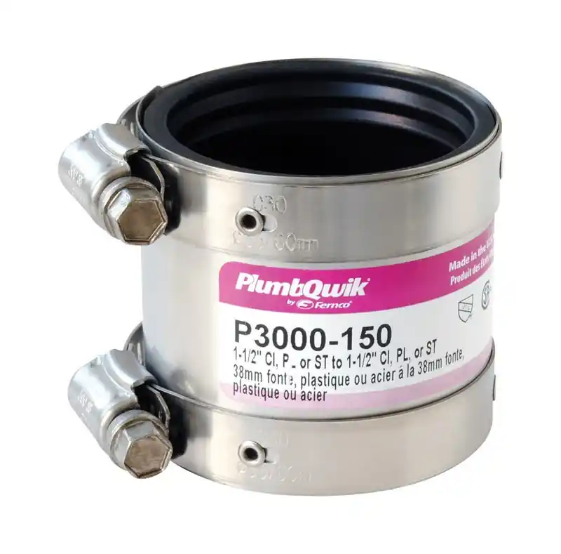 Fernco PlumbQwik Schedule 40 1-1/2 In. Hub X 1-1/2 In. D Hub PVC Coupling 1 Pk