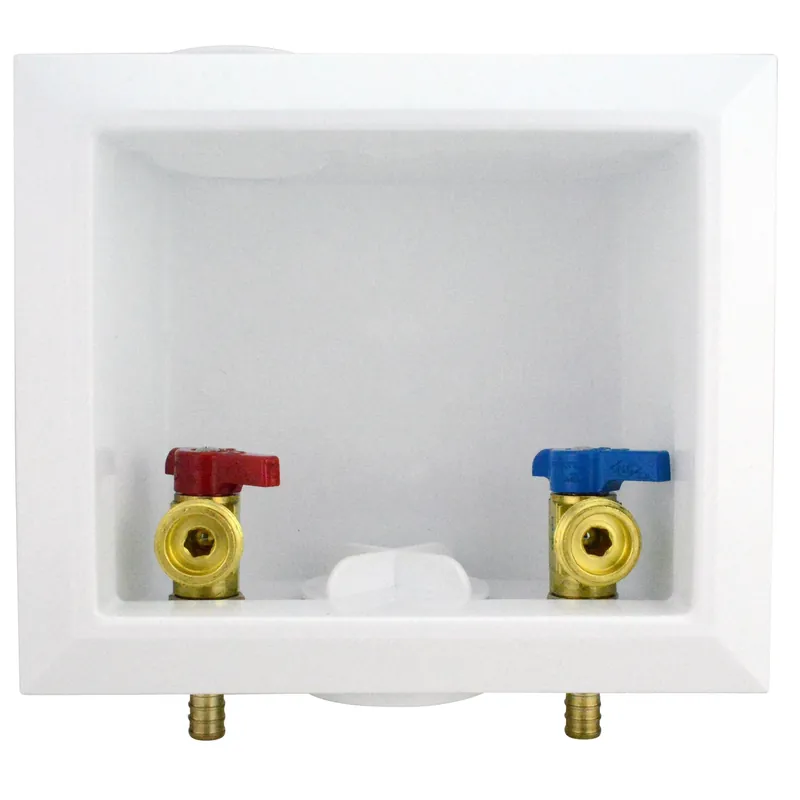 1/2 In. Brass Pex Barb Washing Machine Outlet Box With Quarter-turn Handle