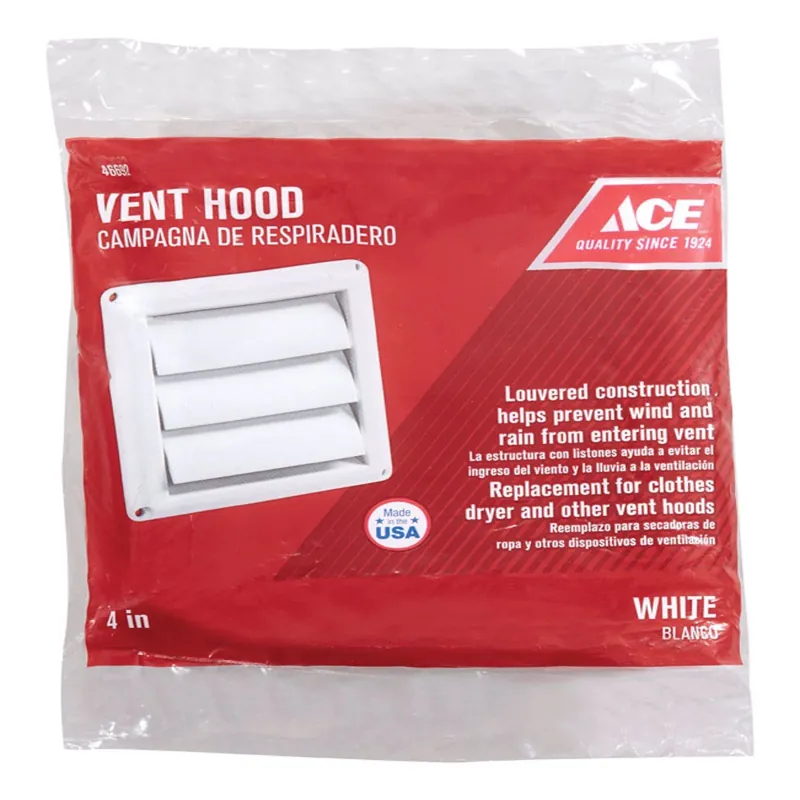 4 In. W X 4 In. L White Plastic Replacement Vent Hood