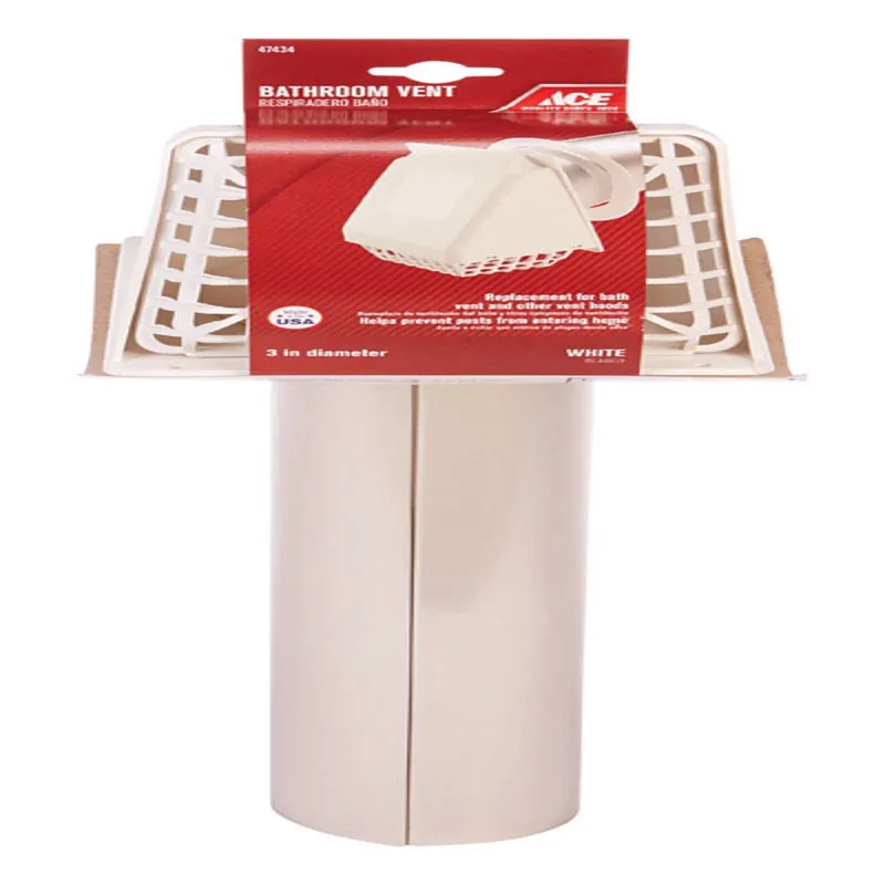 3 In. W X 6 In. L White Plastic Bathroom Vent With Bird Guard