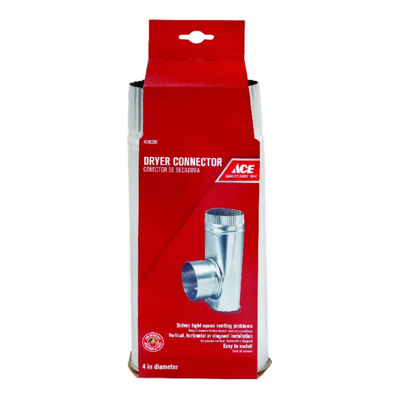 5 In. L X 4 In. D Black/silver Aluminum Offset Dryer Connector