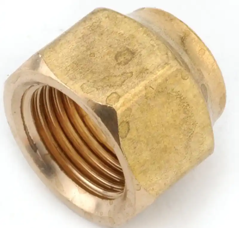 Brass Flare Refrigerator Nut, Short Forged, Lead Free, 1/4 In.