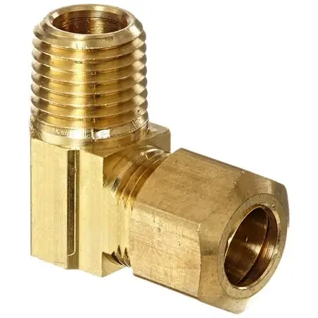 50069 Brass Compression Tube Fitting 90 Degree Elbow 3/8" Od X 1/4" Npt